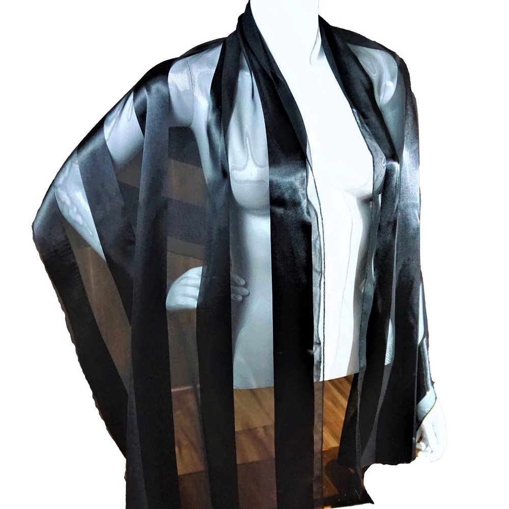 Black Sheer Scarf | Head Wrap |